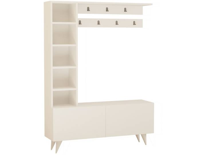 Garderobenmöbel Yemek weiss Melamin H 161.8 cm - Garderobenmöbel