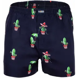 Happy Shorts Herren Webboxershorts - American Style, Baumwolle, gemustert Mexican Cactus / S
