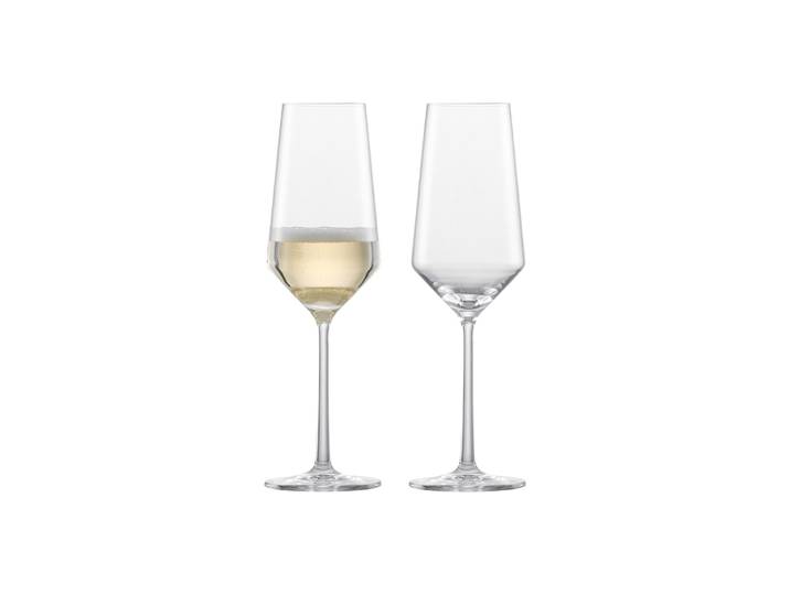 Champagnerglas ZWIESEL GLAS Champagnergläser Pure 297 ml 2er Set transparent , bunt (transparent), 2 tlg., Glas, Trinkgefäße, Champagnerglas