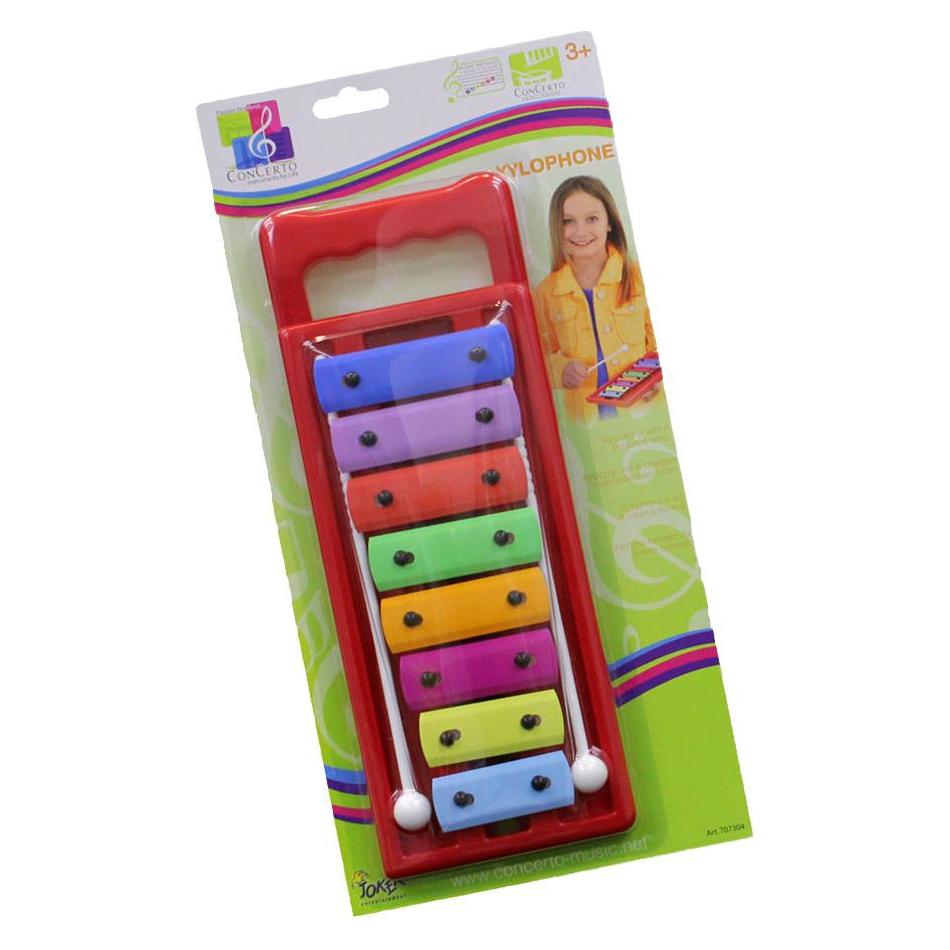 Concerto 707304 Xylophon mit 8 Töne, Xylofon aus Kunststoff, Kinderxylophon ca. 25cm, Kinderinstrume (707304)