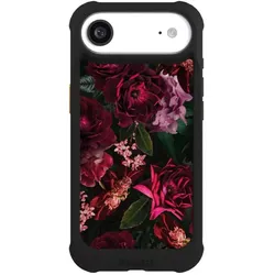 Nivocase Hülle für Apple iPhone Air Stossfeste Handyhülle NIVOmax Case Schwarz Blumen Blüte Rose (Apple iPhone Air), Smartphone Hülle, Schwarz