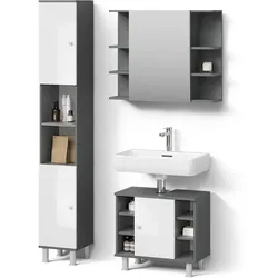 BADMÖBEL-SET Fucino, Anthrazit, 3-teilig