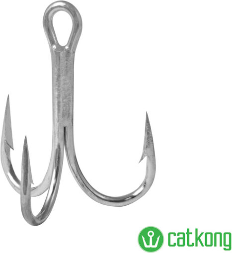 Delphin Hameҫon triple CATKONG SuPower TREBLE / par 4 #4/0 Silver, Gray #4/0