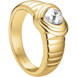 Rosefield JRWH Damenring Herz Goldfarben Weißer Kristall, 52/16,6
