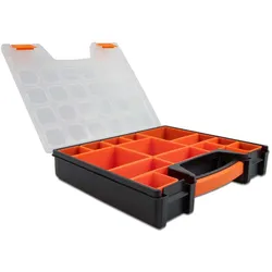 DeLOCK Sortimentsbox mit 14 Fächern 312 x 272 x 60 mm orange / schwarz