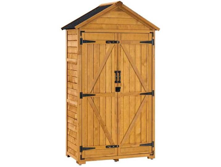 M MCombo Armoire de jardin en bois 1000D Petite maison de jardin résistante aux intempéries (Naturel)