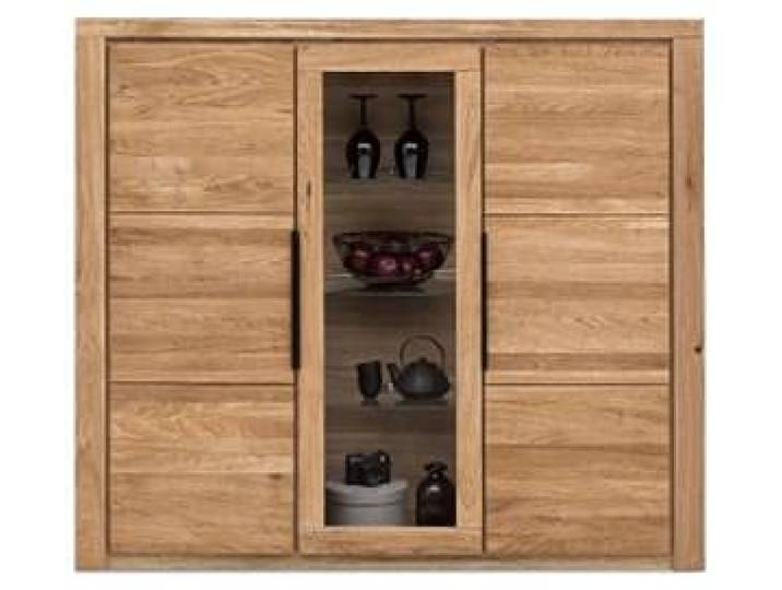greta Vitrine Highboard Wildeiche geölt Teilmassiv Breite 160cm Höhe 141cm