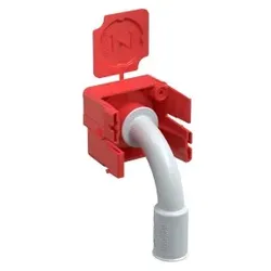 KAISER 1261-95 Betonbau, B2 Wand-Decken-Übergang 90° für Ø 20 mm-Rohre, mit Magnetaufnahme 2-teilig, mit Klebefläche und Deckel 126195  - 100 Stück