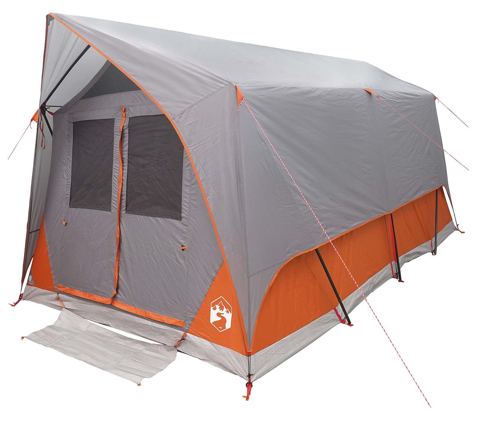 Tunnelzelt 8 Personen Grau und Orange Polyester und Stahl