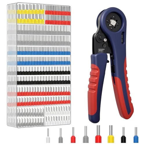 Krimptangset met 1200 bits voor adereindhulzen van 0,08 tot 10 mm²