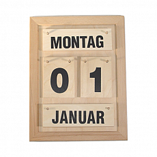 Bethel proWerk Jahreskalender - schwarze Schrifft - Holz - klein - 40 x 31 cm 301658