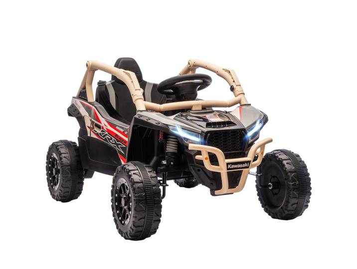 ComfortXL Geländefahrzeug De-06262 für kinder Kawasaki lizenziert mit Fernbedienung Gelb, Kunststoff, Metall, 64x56x100 cm, Freizeit & Co, Gartenspielzeug, Kinder-Elektrofahrzeuge
