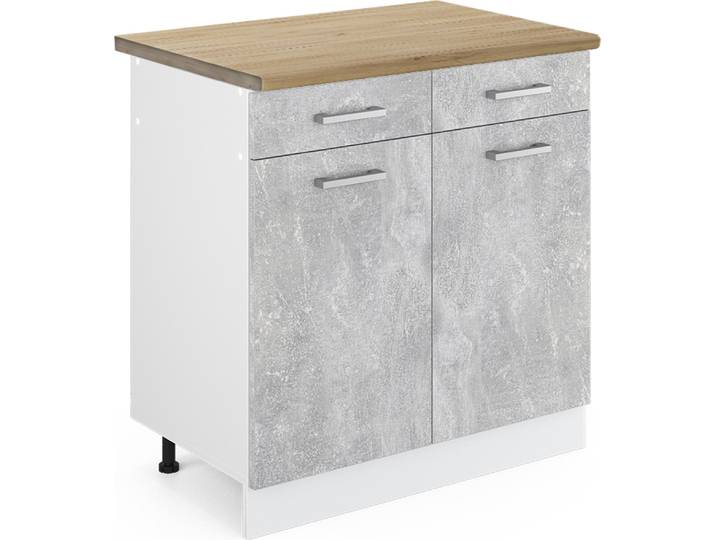 Meuble cuisine Vicco R-Line Béton 80cm \, PT Chêne\, Model 46455
