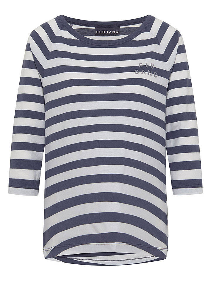 ELBSAND Longsleeve "Celin" in Dunkelblau/ Weiß - L