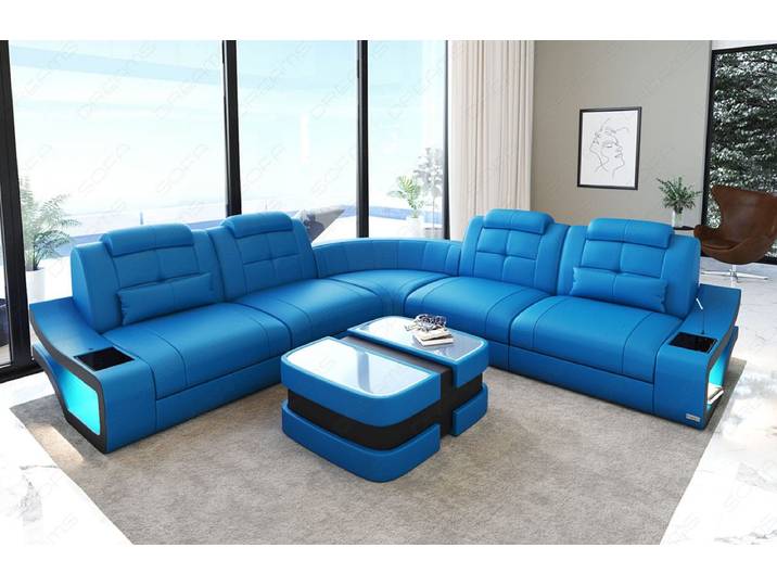 Mini Ecksofa Elena L-Form in Leder