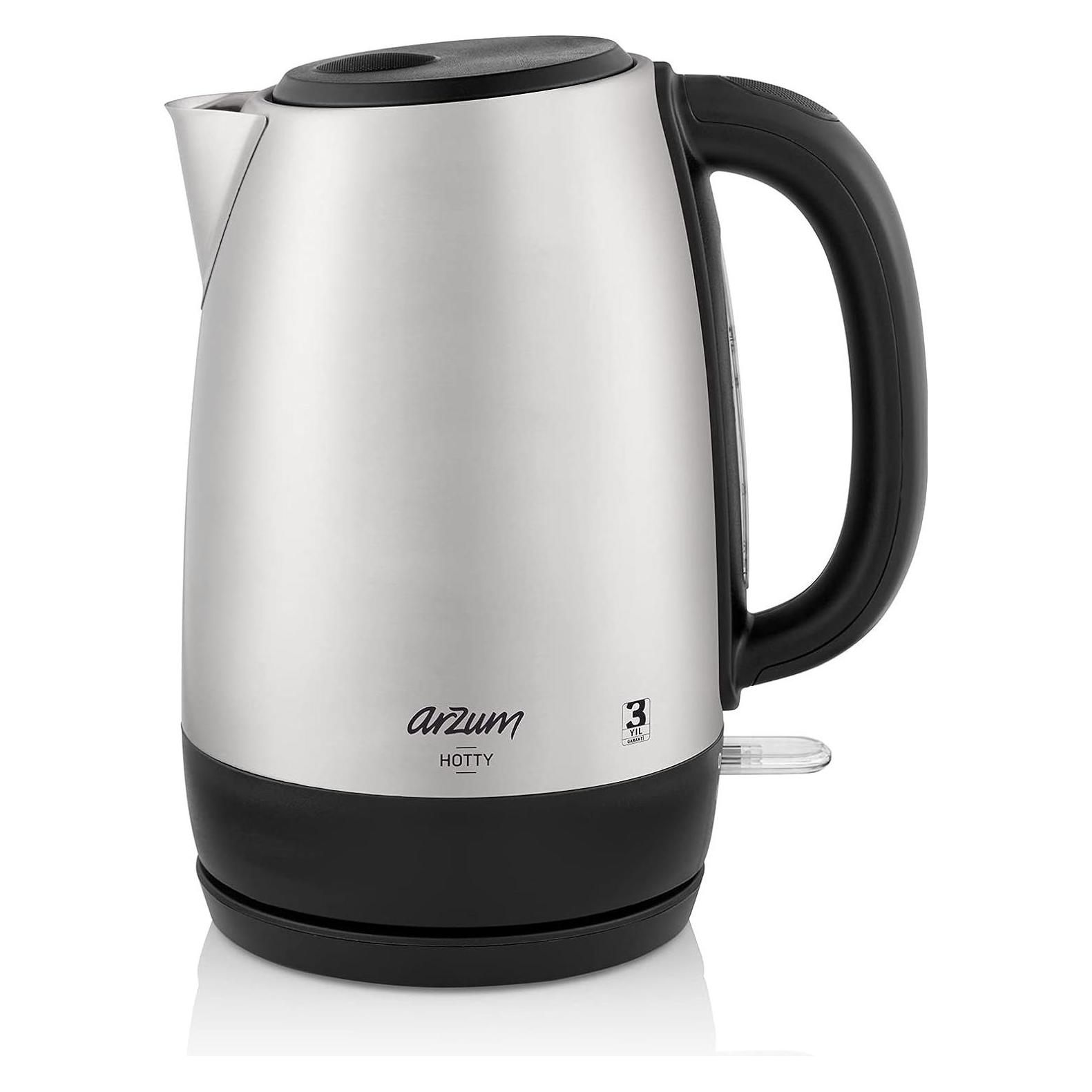 Arzum AR3074 Wasserkocher schnurlos, Überhitzungsschutz Inox (1.70 l) (AR3074)