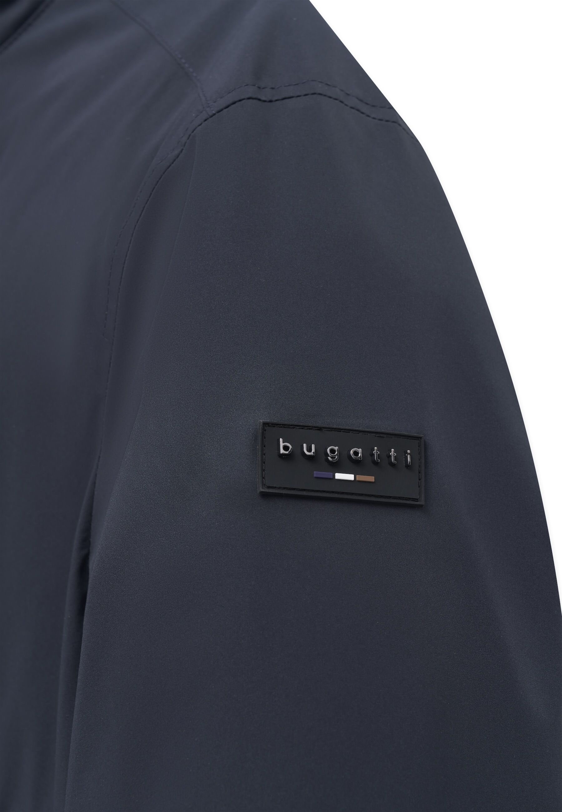 Blouson BUGATTI "Regular Fit", Herren, Gr. 46, 390, marine, 100% Polyester, unifarben, regular fit, Bündchen, Jacken Blouson, Regular Fit Wasserdicht Stehkragen