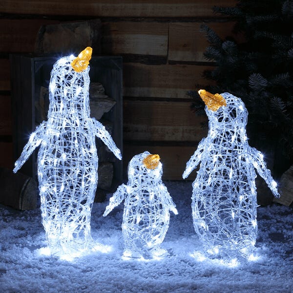 Noma 60cm Spun Acrylic Penguin Family
