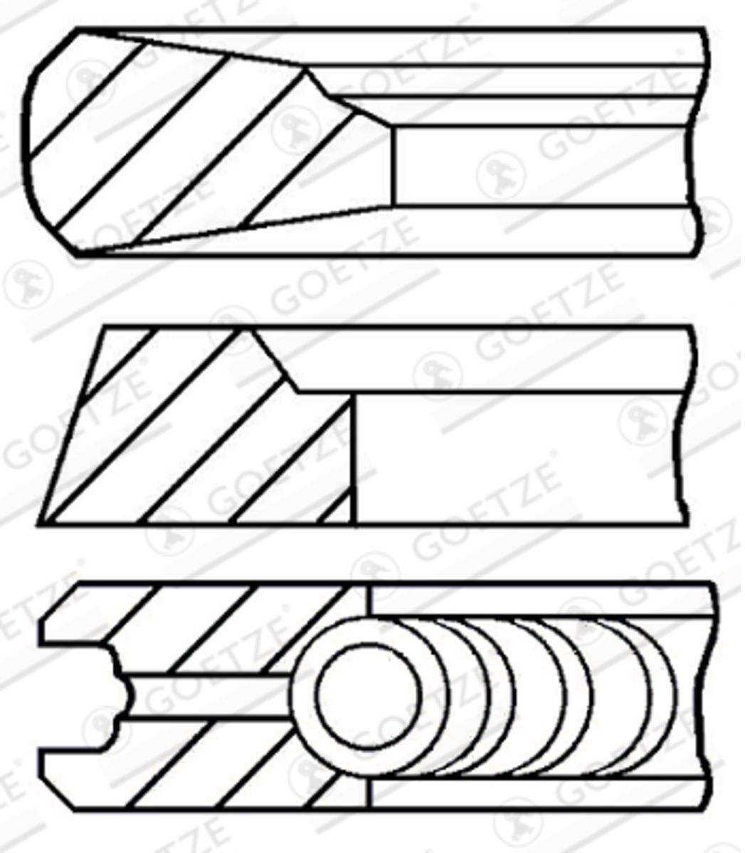 Engine Kolbenringsatz GOETZE 08-143600-10