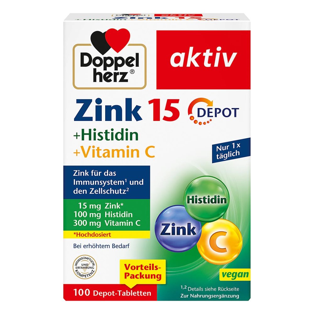 Queisser Pharma GmbH & Co. KG Doppelherz Zink + Histidin + Vitamin C Depot Tabletten 16942951