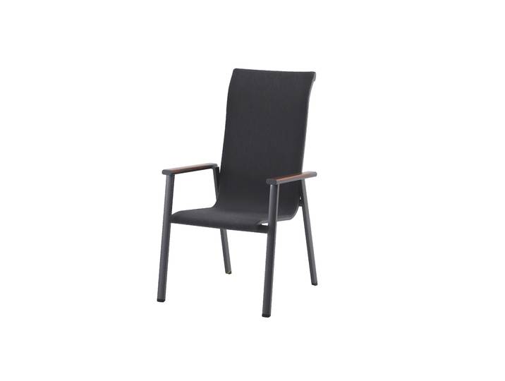 2er Set MWH Prado Stapelstuhl Aluminium/Textilene iron grey