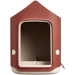 elho Vogelhaus Cosy, braun, aus 100% recyceltem Kunststoff, zum Hängen, 18 x 23 x 18 cm, Futterstation & Vogeltränke