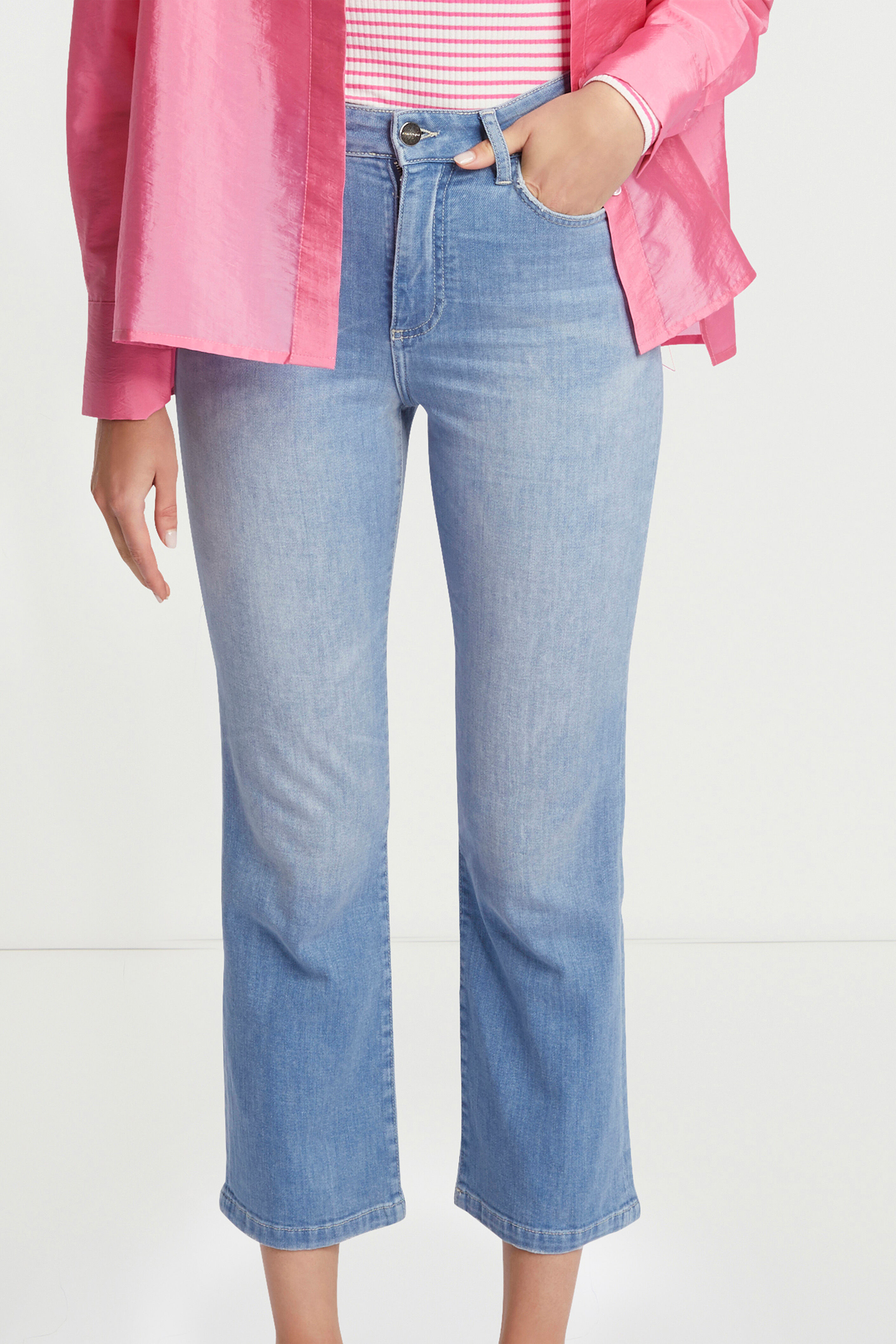 7/8-Jeans RICHROYAL, Damen, Gr. 25, Länge 32, blau (denim blau), Denim/Jeans, Obermaterial: 92% Baumwolle, 6% Elastomultiester, 2% Elasthan, Jeans 7/8-Jeans, leicht gewaschene Optik, verkürzte Form