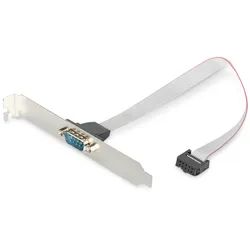 Digitus Serielles Slotblechkabel, D-Sub9 - IDC 2x5pin St/Bu, 0.25m, Seriell, DTK, be