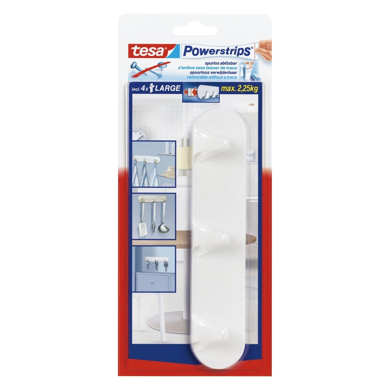 tesa Powerstrips Hakenleiste 3er-Haken (58094-00000-20)