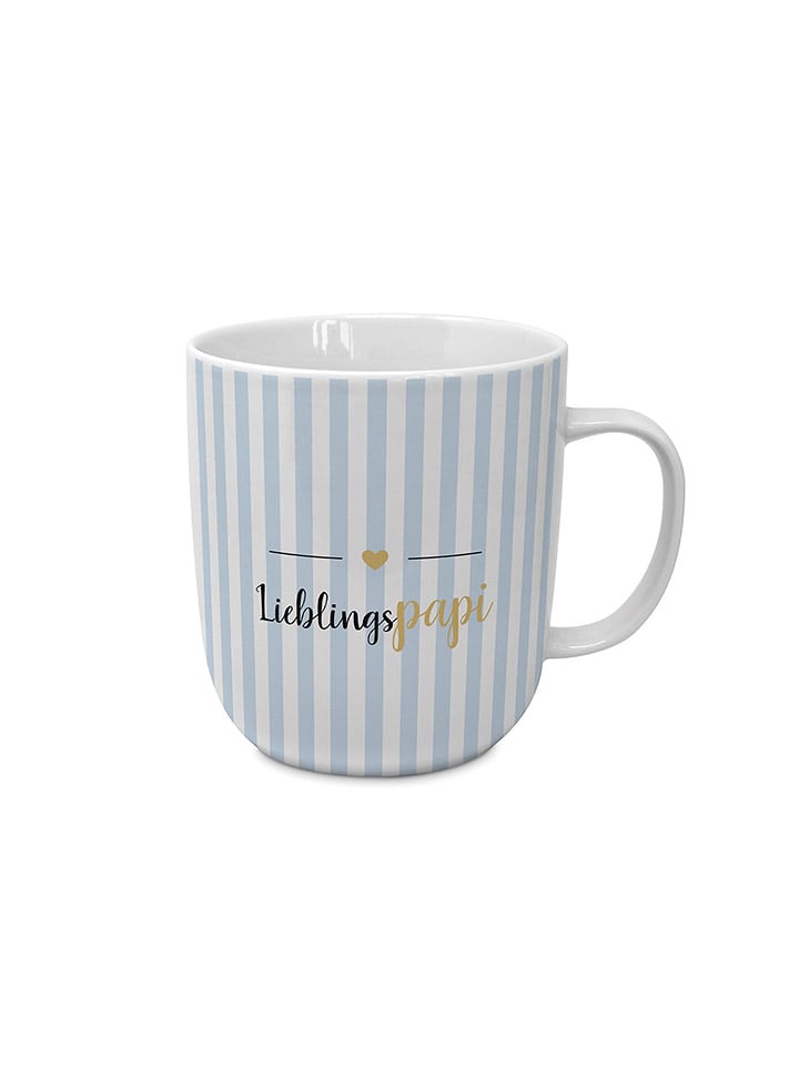 ppd Jumbotasse "Lieblingspapi" in Weiß/ Hellblau - 400 ml - onesize