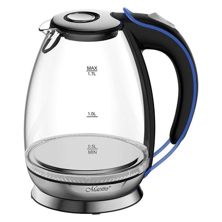 Maestro MR-054 Elektrischer Wasserkocher mit Beleuchtung Glas 1 7 L (1.70 l) (MR-054)