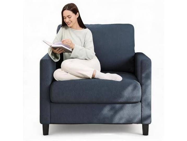 ZoomBuggy Sessel 1-Sitzer Komprimiert, 84x78x87,5 cm, Wohnzimmer Platzsparend im Karton geliefert, weiche Polsterung, für kleine Wohnungen & Leseecken