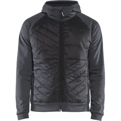 Hybrid-Sweatjacke "3463" - XL - mittelgrau/schwarz