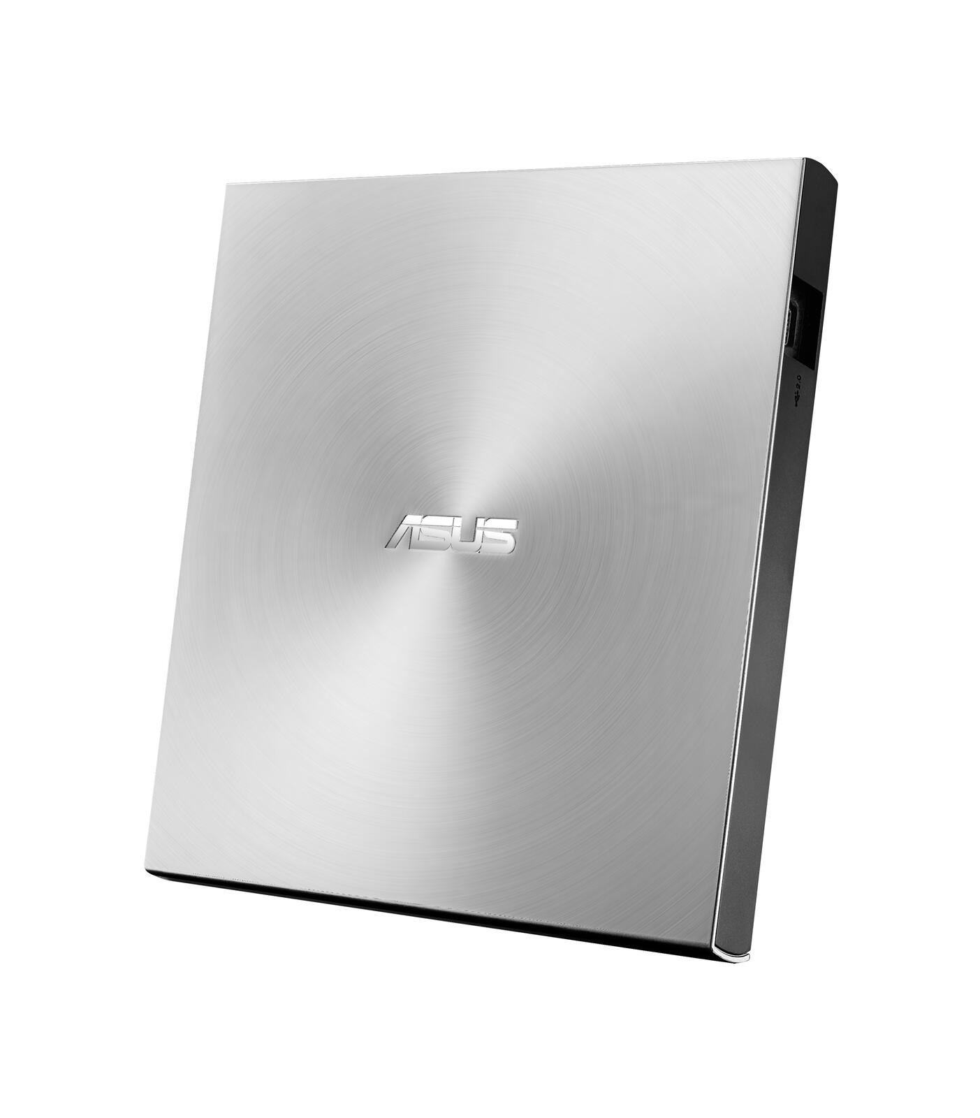 ASUS Zen Drive 2 externer Ultra SLIM DVD Brenner (inkl. 2 M-Disk Rohlingen, Brennsoftware & Nero Backup App, 8x DVD±R, 6x DVD±R DL, 5x DVD-RAM, USB 2.0) silber 90DD01X2-M29000