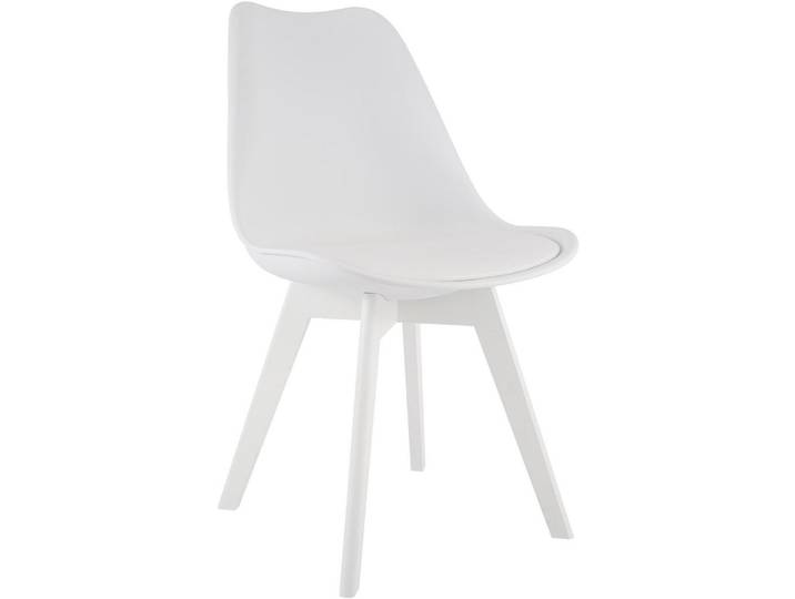 CLP Esszimmerstuhl Kunststoff Weiß/Weiß, Weiß, Weiß, Holz, 49x83x50 cm, Esszimmer, Stuhl