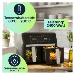 Casativo Dual Zone Air Fryer, Fritteuse, Schwarz