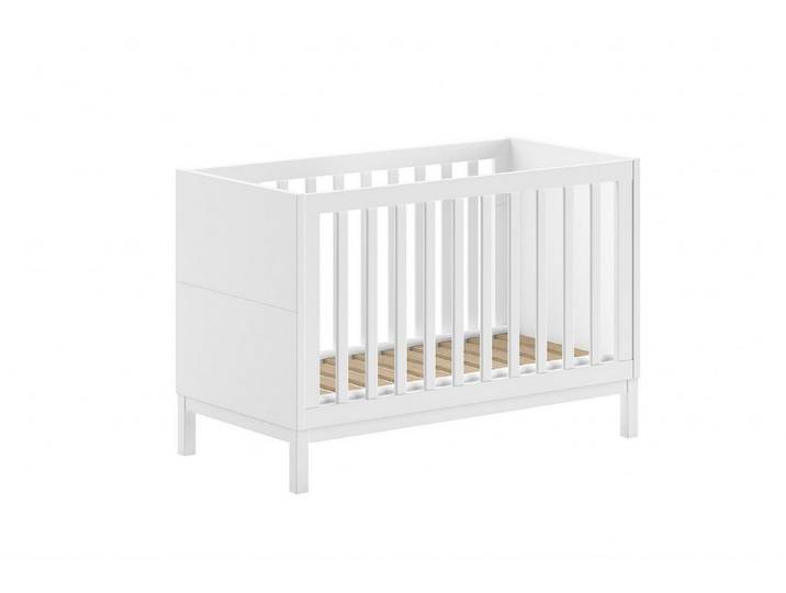 58 aufm Kessel Kinderbett Babybett 60x120 Kiefer MDF weiß robust stabil höhenverstellbar (inkl. Versand, Lieferung bis Verwendungsstelle), Höhenverstellbares Babybett für mehr Komfort und Sicherheit