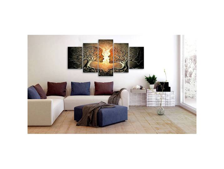 Wandbild Love Entanglement Leinen Grün 200 x 100cm