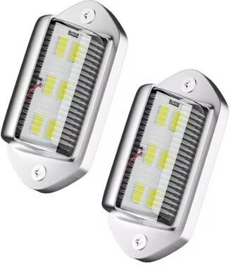 Inspired Living High Intensity Waterproof LED License Plate Light Kit For Truck & Trailer 2pcs Silver