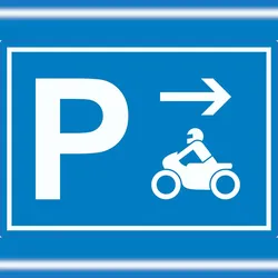HB-Druck Motorrad Bike Parkplatz Aufkleber mit Richtungspfeil rechts waagerecht A7 (74x105mm)