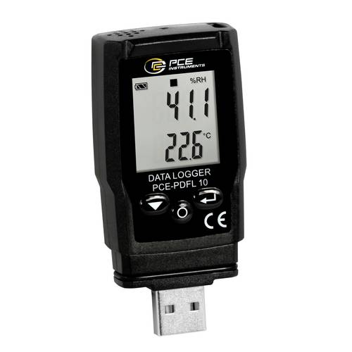 PCE Instruments PDF-Datenlogger PCE-PDFL 10 |13340 Messpunkte |Temperatur |Luftdruck |PDF CSV Export|Software |-30..60°C