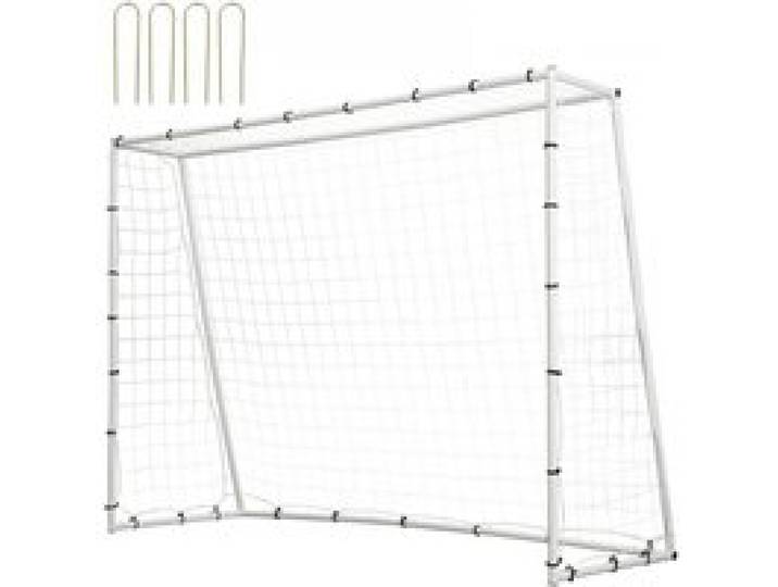 VEVOR Soccer Rebound Nets Draagbare Rebounder Voetbal 242 x 92 x 184 cm, Rebounder Voetbal Rebound Net Ijzeren Buis & PE Net Kinderen & Tieners Verstelbaar Voetbaldoel Rebounder Kicker Wit