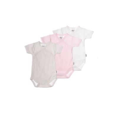 Body LILIPUT, Mädchen, Gr. 44, EURO-Größen, grau (weiß, grau), 100% Baumwolle, mehrfarbig, kurz, Bodys Body, im praktischen 3er-Pack