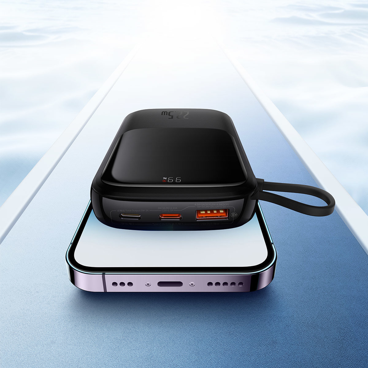 Baseus Powerbank PPQD060001, 10000 mAh, 20 W, zwart