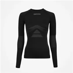 Snocks, Damen, Funktionsshirt, Thermo Women Top Women, Schwarz