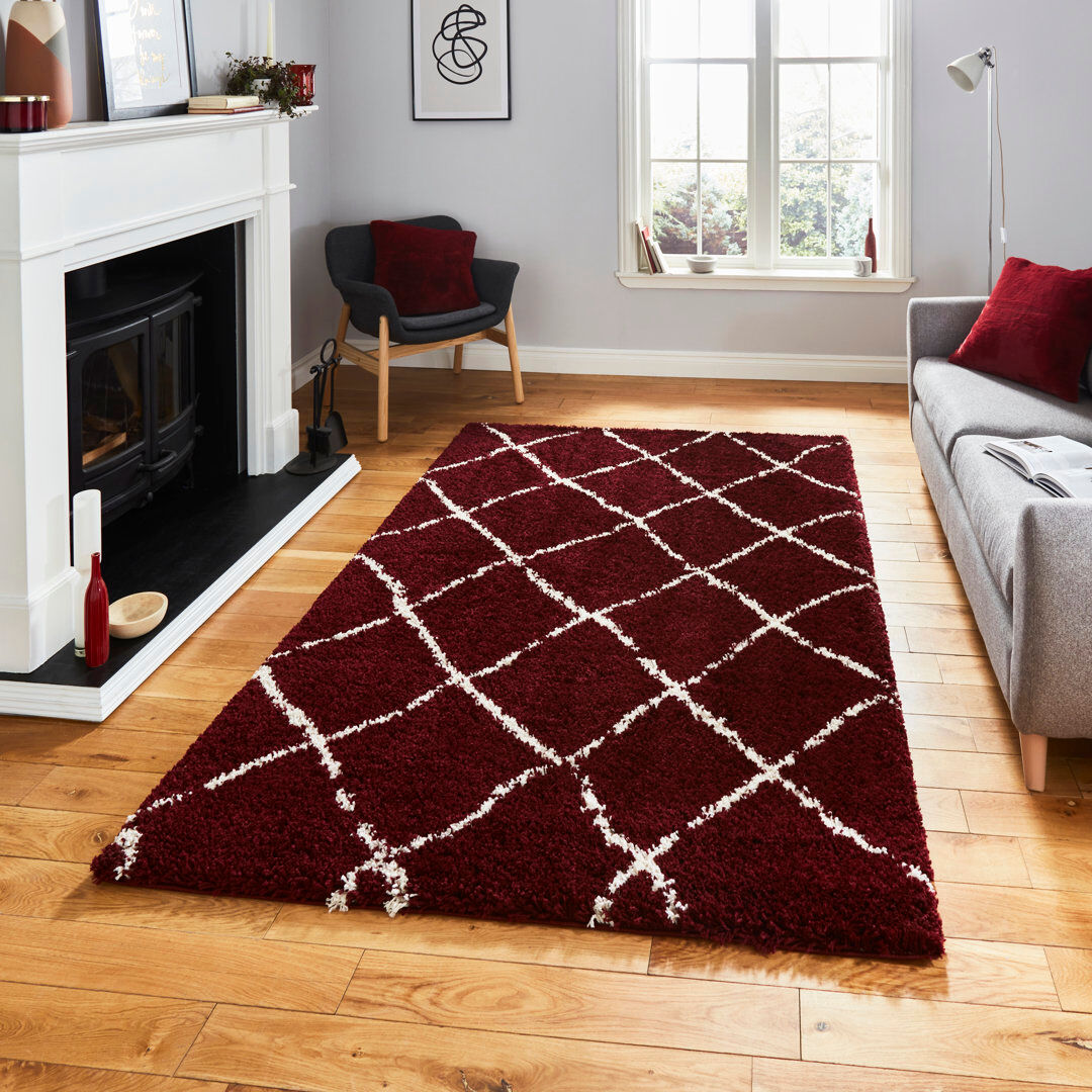 Natur Pur Glynis area rug Machine Woven Rectangle Red Red/Cream Rectangle 120 x 170cm