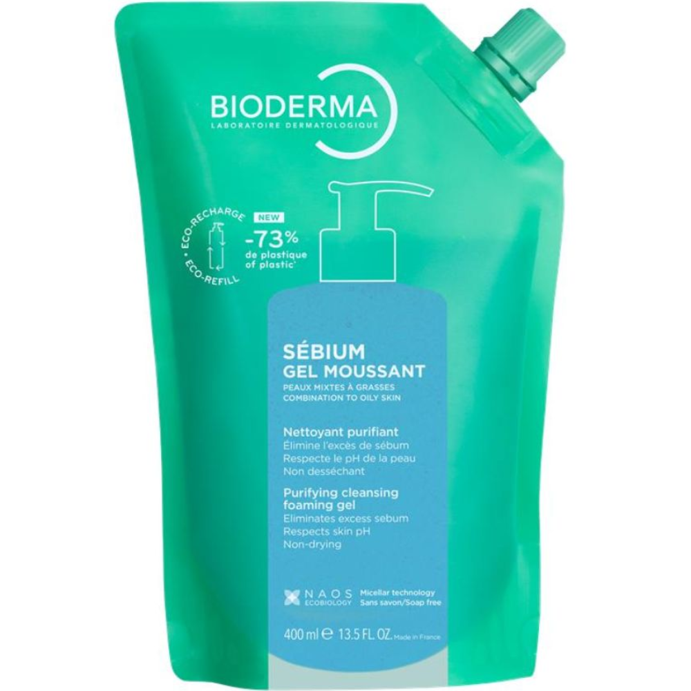 Bioderma Sebium Gel Moussant Oily Acne Skin Cleaning 400mL Ricarica