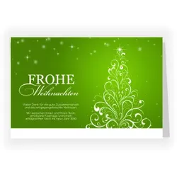 Weihnachtskarte: Glitzerbaum in Grün