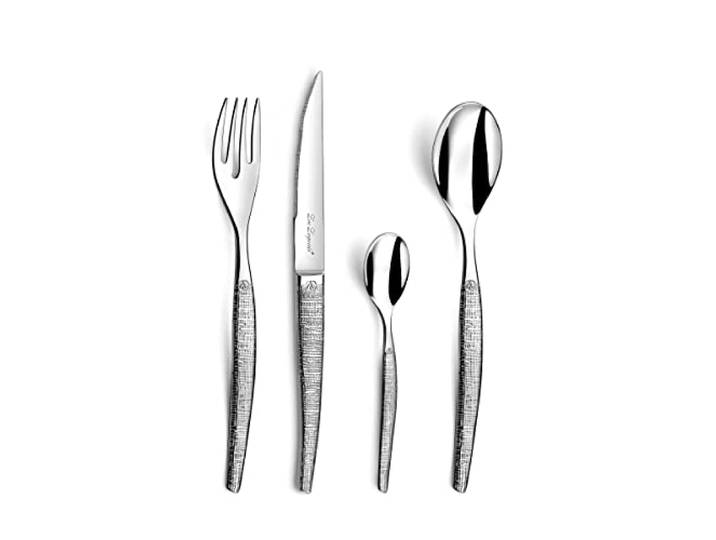 LOU LAGUIOLE Jet Textil Ménagère 24 couverts steak Inox Pour 6 personnes Ménagère avec couverts de table pour 6 personnes\, 24 couverts\, Acier inoxydable 18/0\, Compatible lave-vaisselle