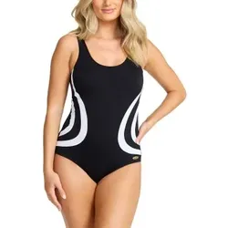 Damella Gloria Basic Chlorine Resistant Swimsuit Schwarz/Weiß Polyester 36 Damen